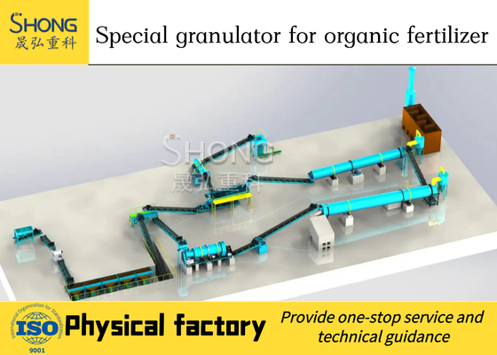 20 Tons/Hour Organic Waste Processing Plant For Fertilizer Low Energy Consumption