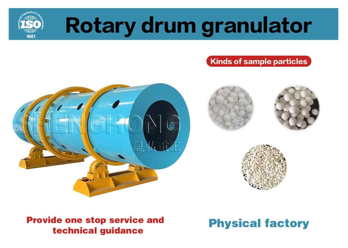 Robust Drum Granulator for Organic Fertilizer with 95% Pellets Forming Rate and 1 Year Warranty