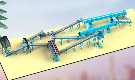 Full Auto Organic Fertilizer Production Line with Granulation Rate >98% and Capacity 1-2t/h