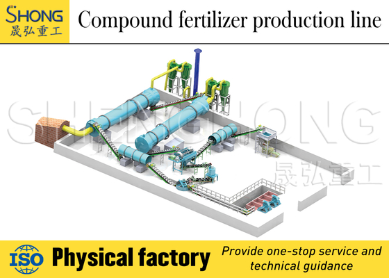 NPK Fertilizer Production Line 2-5mm Granules 380V PLC Control