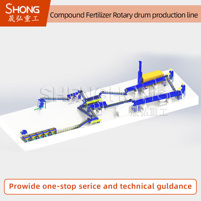 100,000 Tons/Year Rotary Drum Granulator NPK Production Line with 20-48% Nutrient Content and Customized Power