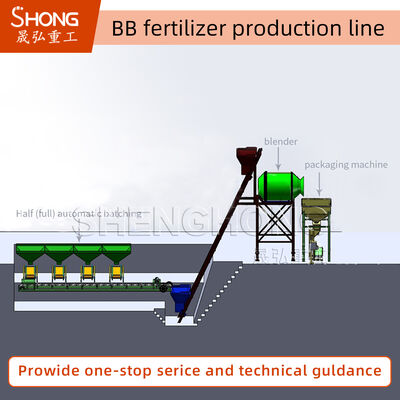 BB Fertilizer Production Line with 1-5t/h Production Capacity 7.5+4.5KW Power and 1 Year Warranty