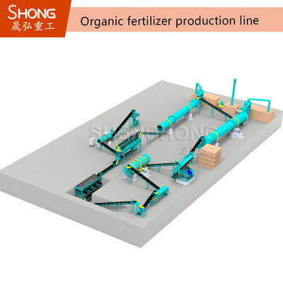 Agricultural Waste Organic Fertilizer Production Line 8tph Fermented