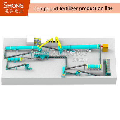 Large Capacity Compound Fertilizer Production Line Ball Shape CE / ISO Approval