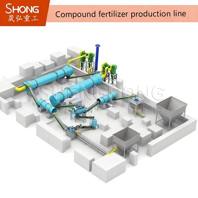 Rotary Drum Granulation Line for High Output Compound Fertilizer Production with Low Power Consumption to Boost Crop Yield