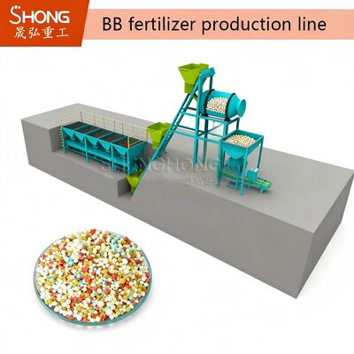 High Capacity BB Fertilizer Production Line with Uniform Blending and Automated Operation for NPK Compound Fertilizer