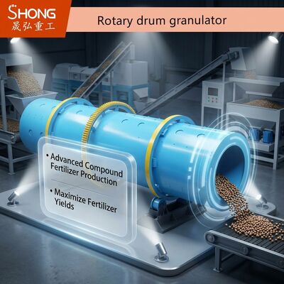 Rotary Drum Granulator for Compound Fertilizer Production with Ball Shape Granules and 70% Granulation Rate