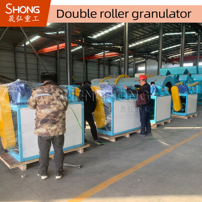 Double Roller Extrusion Granulator with 15-22KW Power Carbon Steel Construction and 1mm-15cm Granule Size