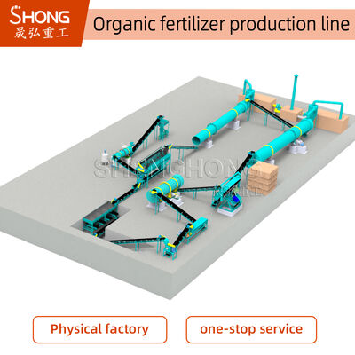 Below 10% Moisture Organic Fertilizer Production Line with 1-20 Thousand Tons Capacity Using Aerobic Fermentation