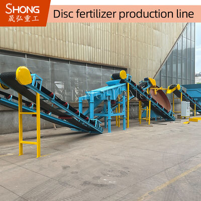 Disc Granulator Organic Fertilizer Production Line for Ball Shape Granules with 1-2 T/h Capacity and Engineer Overseas Service