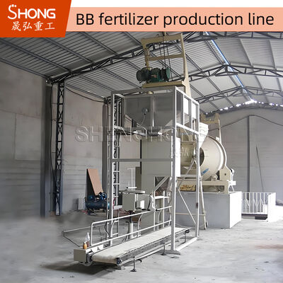 Carbon Steel BB Fertilizer Production Line with 10-12 T/H Capacity and PLC Control for Efficient Bulk Blending