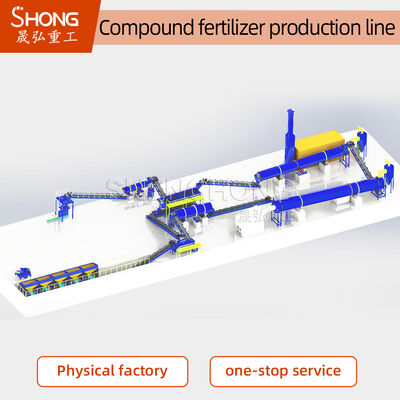 Rotary Drum NPK Compound Fertilizer Production Line 200000TPY with Carbon Steel Construction and Spherical Granules 1-3mm