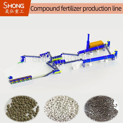 Compound Fertilizer Production Line with Rotary Drum Granulation Machine for 3-8mm Granule Size and High Granules Strength