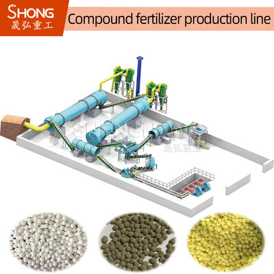 380V Rotary Drum Granulator for High Strength NPK Fertilizer Production Line with 3-8mm Granule Size