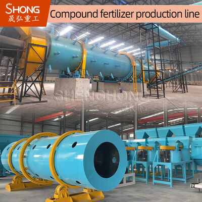 Professional Rotary Drum Pellet NPK Compound Fertilizer Production Line with 1-2 Tons Per Hour Capacity and 90% Granulating Ratio for Spherical Particles 1-3mm