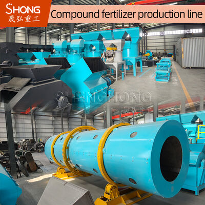 Rotary Drum Compound Fertilizer Production Line with 100,000 Tons Annual Output for Spherical Granules 1-3mm and Adjustable Nutrient Content 20%-48%